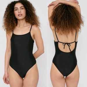 NEW Organic Basics | Black Re-Swim One Piece Swimsuit